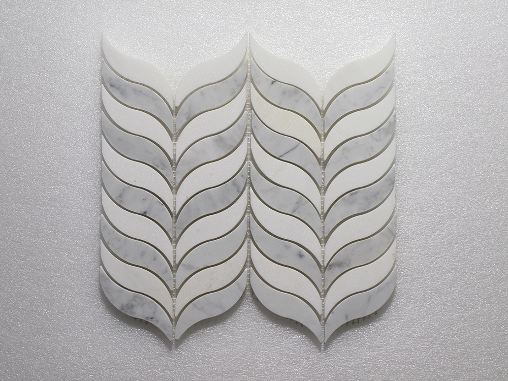 WJ 507 Feather - Thassos P.&Carrara P. 10.5" x 12" Image