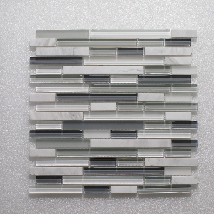 Glass Blend Mini Strip Mosaic MAG 001-ST - 12"X12" Image