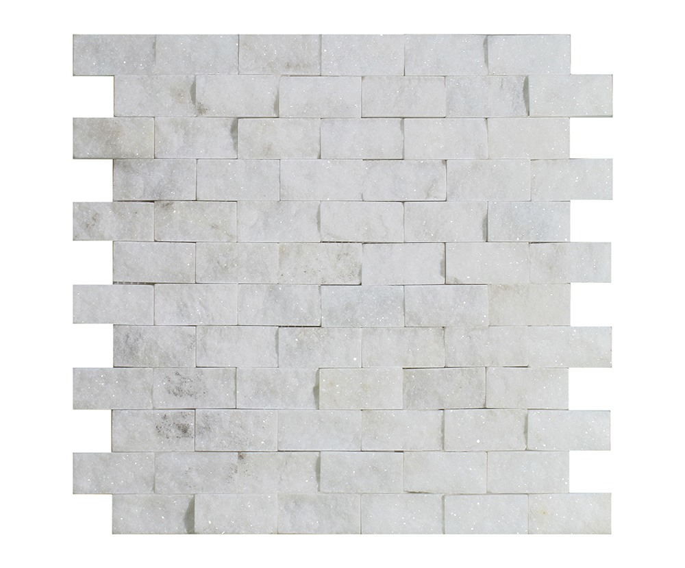 Milas White Split Face Brick - 1" x 2" Image