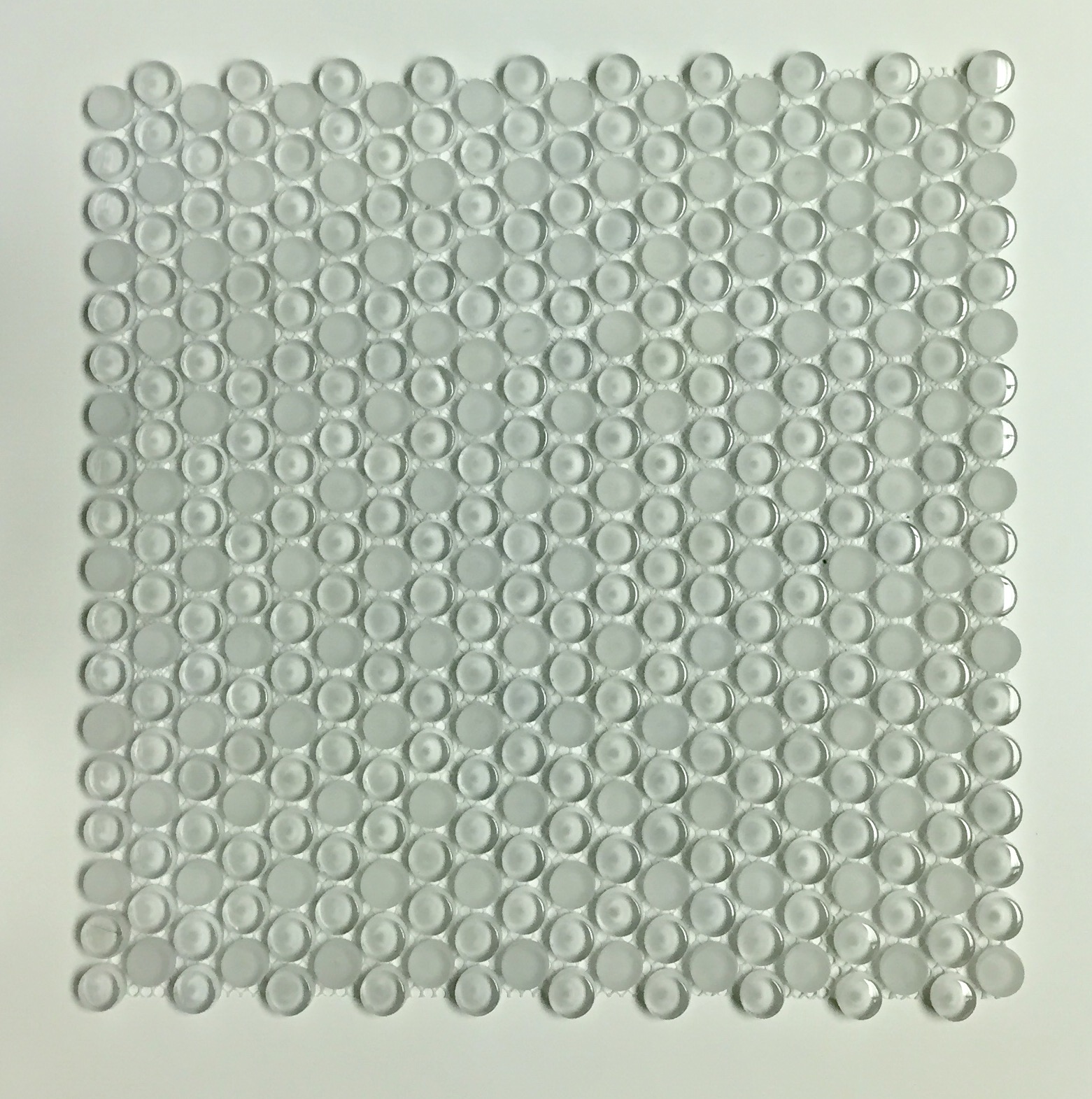 MAG 941 PENNY ROUND ALL WHITE GLASS 12" x 12" Image